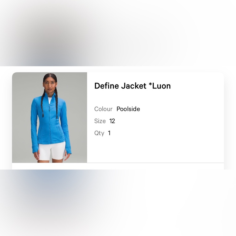 NWT lululemon define jacket luon size 12 poolside